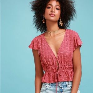 Rose Pink Polka Dot Top